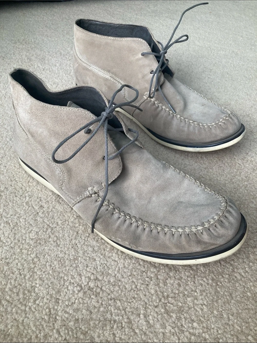 John Varvatos Taupe Suede Chukka Boots